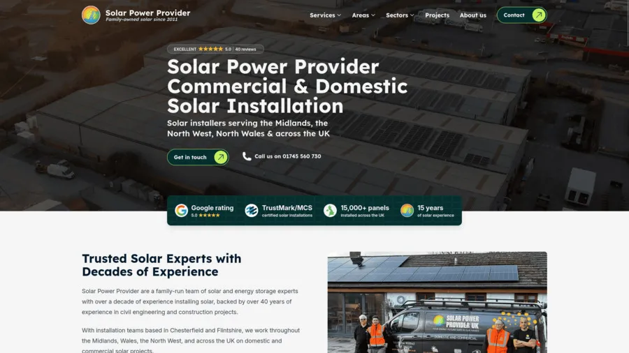 Solar Power Provider website screenshot