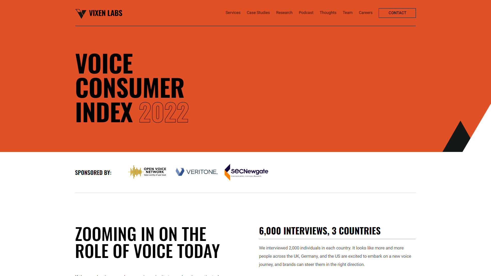 Vixen Labs website screenshot